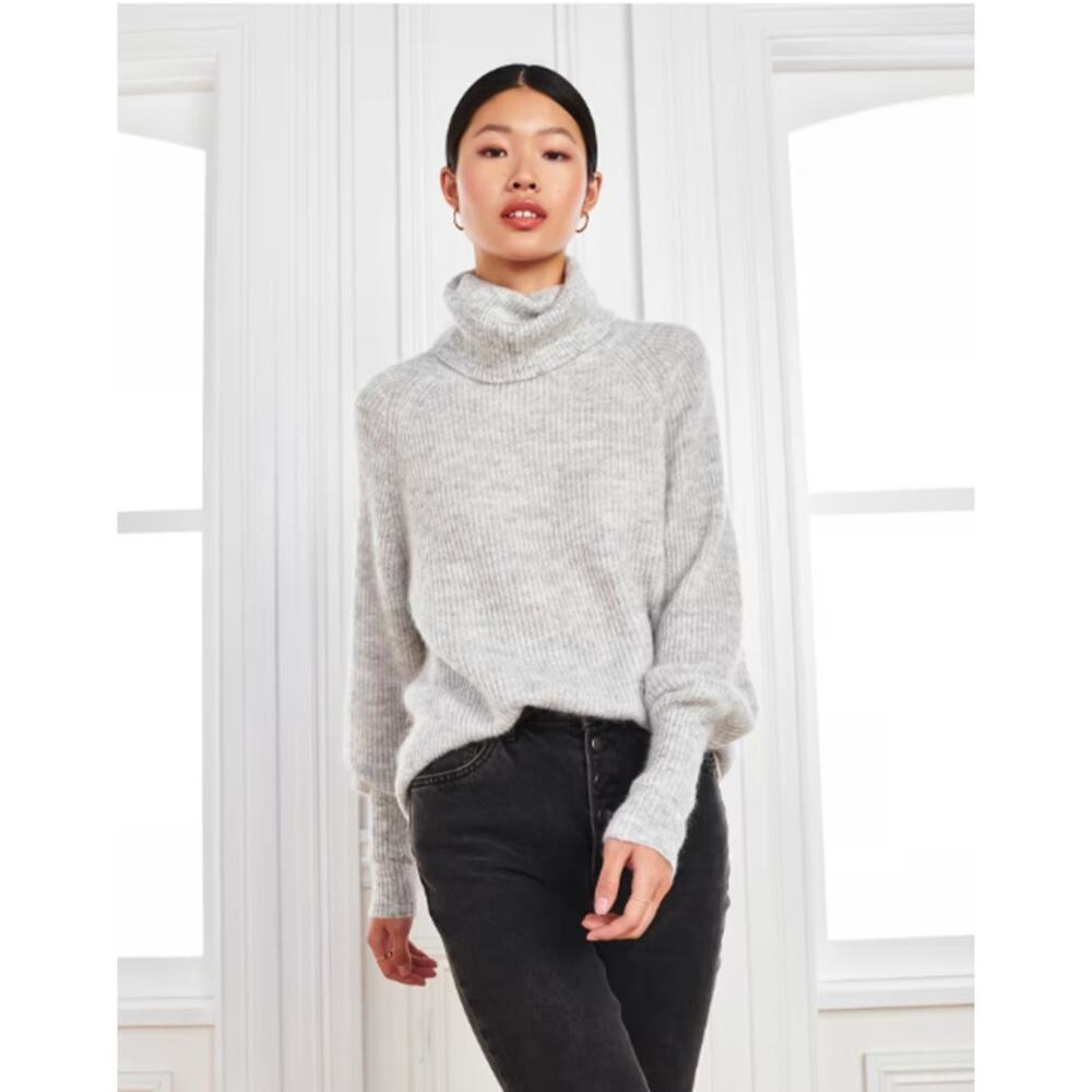 Quince Baby Alpaca Wool Turtleneck Sweater Light Grey Med